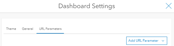 Dashboard Settings URL Parameters tab