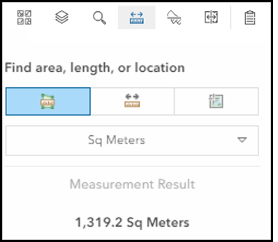 Use the measure tool to find a location, or measure an area or length.