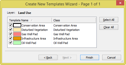 Feature templates wizard